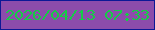 文字の大きさ：1、枠の色：0c1896、背景の色：8c4cab、文字の色：15cc46 無料ブログパーツのブログ時計