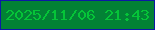 文字の大きさ：2、枠の色：0c19a5、背景の色：028235、文字の色：05c438 無料ブログパーツのブログ時計