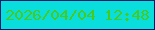文字の大きさ：1、枠の色：0c1a6c、背景の色：09dedc、文字の色：45cb1d 無料ブログパーツのブログ時計