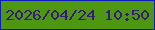 文字の大きさ：5、枠の色：0c1cc0、背景の色：4d9810、文字の色：361b7a 無料ブログパーツのブログ時計