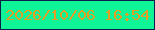文字の大きさ：3、枠の色：0c1d49、背景の色：0ff497、文字の色：e29f24 無料ブログパーツのブログ時計
