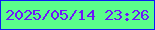 文字の大きさ：1、枠の色：0c1df5、背景の色：5afe8b、文字の色：6e15fa 無料ブログパーツのブログ時計