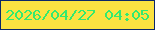 文字の大きさ：2、枠の色：0c2769、背景の色：fbe241、文字の色：34e96f 無料ブログパーツのブログ時計