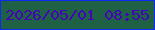 文字の大きさ：3、枠の色：0c2af3、背景の色：1e6144、文字の色：4104bb 無料ブログパーツのブログ時計