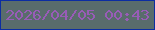 文字の大きさ：3、枠の色：0c2da2、背景の色：596c6c、文字の色：985cb7 無料ブログパーツのブログ時計
