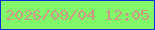 文字の大きさ：3、枠の色：0c2dda、背景の色：81f76a、文字の色：cf9687 無料ブログパーツのブログ時計