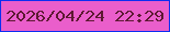 文字の大きさ：2、枠の色：0c2ef1、背景の色：ea5ecb、文字の色：5d1932 無料ブログパーツのブログ時計