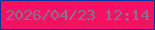 文字の大きさ：4、枠の色：0c31a2、背景の色：f41363、文字の色：8d7090 無料ブログパーツのブログ時計