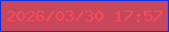 文字の大きさ：4、枠の色：0c31e6、背景の色：c8485b、文字の色：f7485a 無料ブログパーツのブログ時計