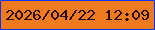 文字の大きさ：3、枠の色：0c33ee、背景の色：f07b1f、文字の色：2a081d 無料ブログパーツのブログ時計