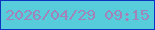 文字の大きさ：5、枠の色：0c34c0、背景の色：57cddc、文字の色：a282b7 無料ブログパーツのブログ時計