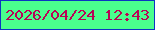 文字の大きさ：1、枠の色：0c35c2、背景の色：4aff8d、文字の色：b90456 無料ブログパーツのブログ時計