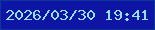 文字の大きさ：2、枠の色：0c3796、背景の色：0e14a3、文字の色：95dff2 無料ブログパーツのブログ時計