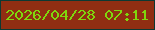 文字の大きさ：3、枠の色：0c3932、背景の色：902e12、文字の色：7fd70d 無料ブログパーツのブログ時計