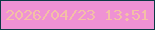 文字の大きさ：2、枠の色：0c3a44、背景の色：ef92d3、文字の色：f3c0a6 無料ブログパーツのブログ時計