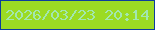 文字の大きさ：1、枠の色：0c3d9d、背景の色：9bdb23、文字の色：a2e7b0 無料ブログパーツのブログ時計