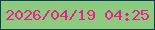 文字の大きさ：2、枠の色：0c3f51、背景の色：8dcb81、文字の色：eb218a 無料ブログパーツのブログ時計