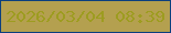 文字の大きさ：3、枠の色：0c3f7e、背景の色：b4a04f、文字の色：9d9c20 無料ブログパーツのブログ時計