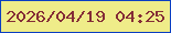 文字の大きさ：5、枠の色：0c3fc2、背景の色：efec89、文字の色：842d37 無料ブログパーツのブログ時計
