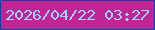 文字の大きさ：1、枠の色：0c41a8、背景の色：c12495、文字の色：98d7f3 無料ブログパーツのブログ時計