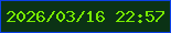文字の大きさ：1、枠の色：0c41e5、背景の色：0b3215、文字の色：77eb01 無料ブログパーツのブログ時計
