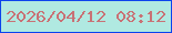 文字の大きさ：4、枠の色：0c44ed、背景の色：b0e9e1、文字の色：c97175 無料ブログパーツのブログ時計
