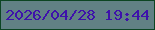 文字の大きさ：1、枠の色：0c4523、背景の色：618185、文字の色：3e12ab 無料ブログパーツのブログ時計