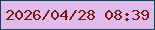 文字の大きさ：5、枠の色：0c4755、背景の色：e3bbea、文字の色：711c10 無料ブログパーツのブログ時計