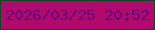 文字の大きさ：5、枠の色：0c4923、背景の色：b2096c、文字の色：61037b 無料ブログパーツのブログ時計