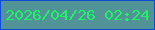 文字の大きさ：5、枠の色：0c4bd5、背景の色：529398、文字の色：1df466 無料ブログパーツのブログ時計