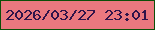 文字の大きさ：2、枠の色：0c4f08、背景の色：ea787f、文字の色：31144a 無料ブログパーツのブログ時計