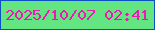 文字の大きさ：5、枠の色：0c51c4、背景の色：63e582、文字の色：ee18b2 無料ブログパーツのブログ時計