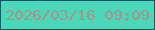 文字の大きさ：3、枠の色：0c5961、背景の色：4bd7b9、文字の色：aa9288 無料ブログパーツのブログ時計