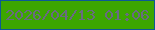 文字の大きさ：5、枠の色：0c5995、背景の色：3ca600、文字の色：696a82 無料ブログパーツのブログ時計