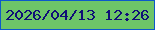 文字の大きさ：2、枠の色：0c59ca、背景の色：6dc568、文字の色：100e77 無料ブログパーツのブログ時計