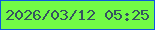 文字の大きさ：4、枠の色：0c59e0、背景の色：72fb47、文字の色：355460 無料ブログパーツのブログ時計