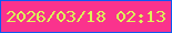 文字の大きさ：5、枠の色：0c5af4、背景の色：fa338d、文字の色：dcf858 無料ブログパーツのブログ時計