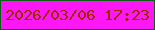 文字の大きさ：4、枠の色：0c5f14、背景の色：fc17f5、文字の色：9e2801 無料ブログパーツのブログ時計