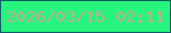 文字の大きさ：4、枠の色：0c5f67、背景の色：26f47d、文字の色：c4ae92 無料ブログパーツのブログ時計