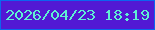文字の大きさ：3、枠の色：0c65ef、背景の色：5219d4、文字の色：5ff1d3 無料ブログパーツのブログ時計