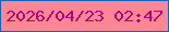 文字の大きさ：1、枠の色：0c66c4、背景の色：fb8694、文字の色：b00576 無料ブログパーツのブログ時計