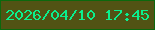 文字の大きさ：2、枠の色：0c680e、背景の色：515314、文字の色：0af08e 無料ブログパーツのブログ時計