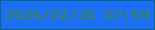 文字の大きさ：2、枠の色：0c6880、背景の色：1b6ff4、文字の色：3e864b 無料ブログパーツのブログ時計
