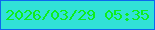 文字の大きさ：4、枠の色：0c68ee、背景の色：31e2d7、文字の色：0dee1c 無料ブログパーツのブログ時計