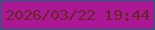 文字の大きさ：5、枠の色：0c6b76、背景の色：ac1796、文字の色：642722 無料ブログパーツのブログ時計