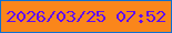 文字の大きさ：2、枠の色：0c70d3、背景の色：fa861b、文字の色：620ef0 無料ブログパーツのブログ時計