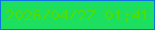 文字の大きさ：2、枠の色：0c74de、背景の色：1ddf5f、文字の色：4fdd06 無料ブログパーツのブログ時計