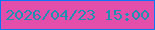 文字の大きさ：1、枠の色：0c76f5、背景の色：e44eab、文字の色：218fb2 無料ブログパーツのブログ時計