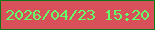 文字の大きさ：3、枠の色：0c7718、背景の色：d7505a、文字の色：63ff6b 無料ブログパーツのブログ時計