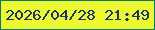 文字の大きさ：5、枠の色：0c786a、背景の色：ecf930、文字の色：1b3275 無料ブログパーツのブログ時計